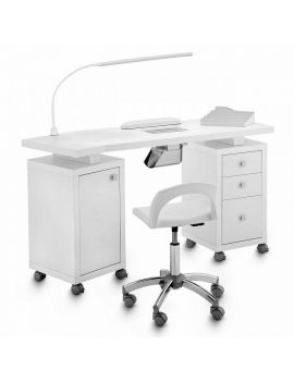 Table manucure avec tiroirs de rangement et aspiration, ULNAR