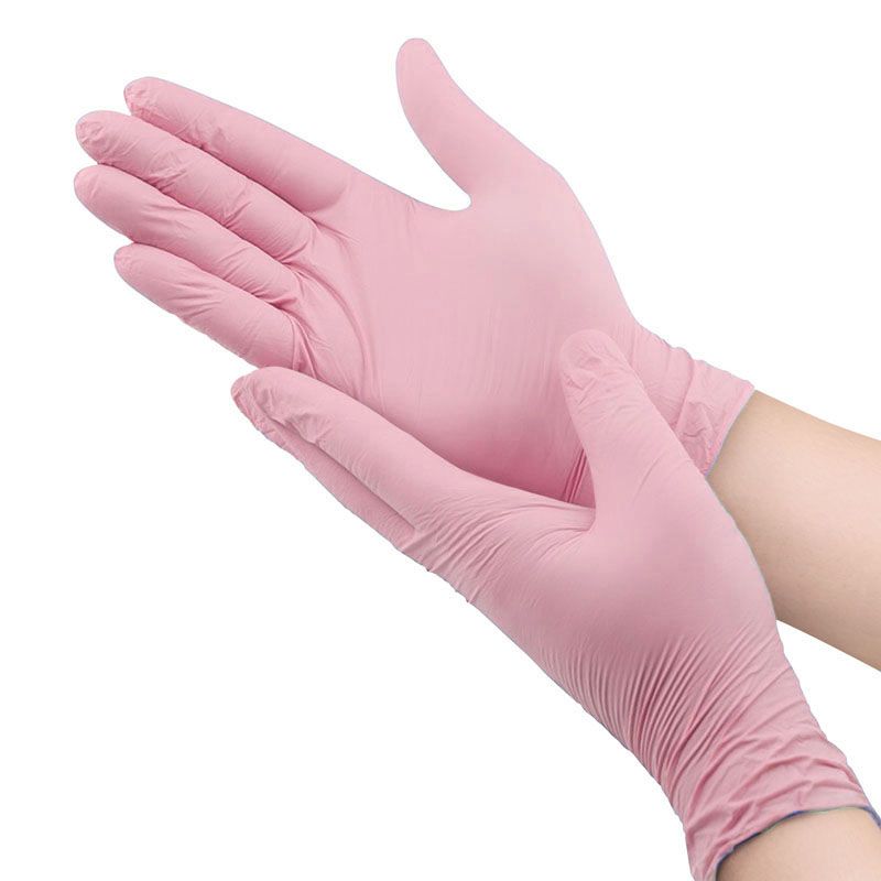 GANTS NITRILE ROSES NON POUDRES 100 PCS