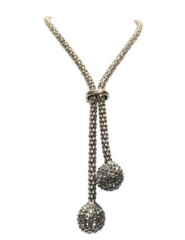 Collier double boule Crystal black