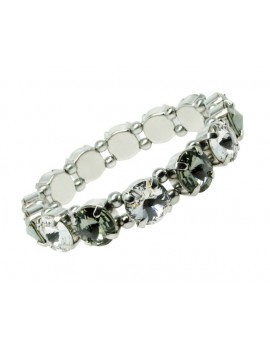 Bracelet avec strass Swarovski coloris cristal et anthracite