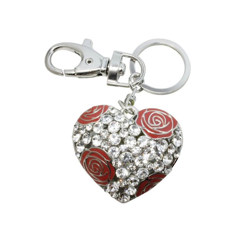 Porte clés cristal coeur 3