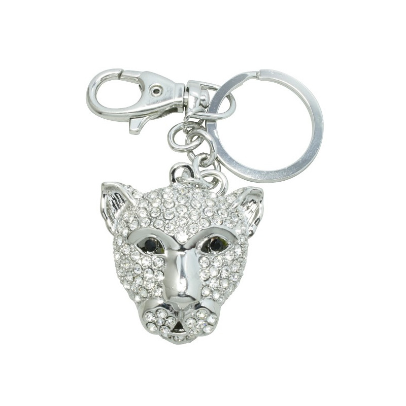 Porte clés cristal tête de puma