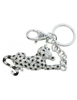 Porte clés cristal léopard