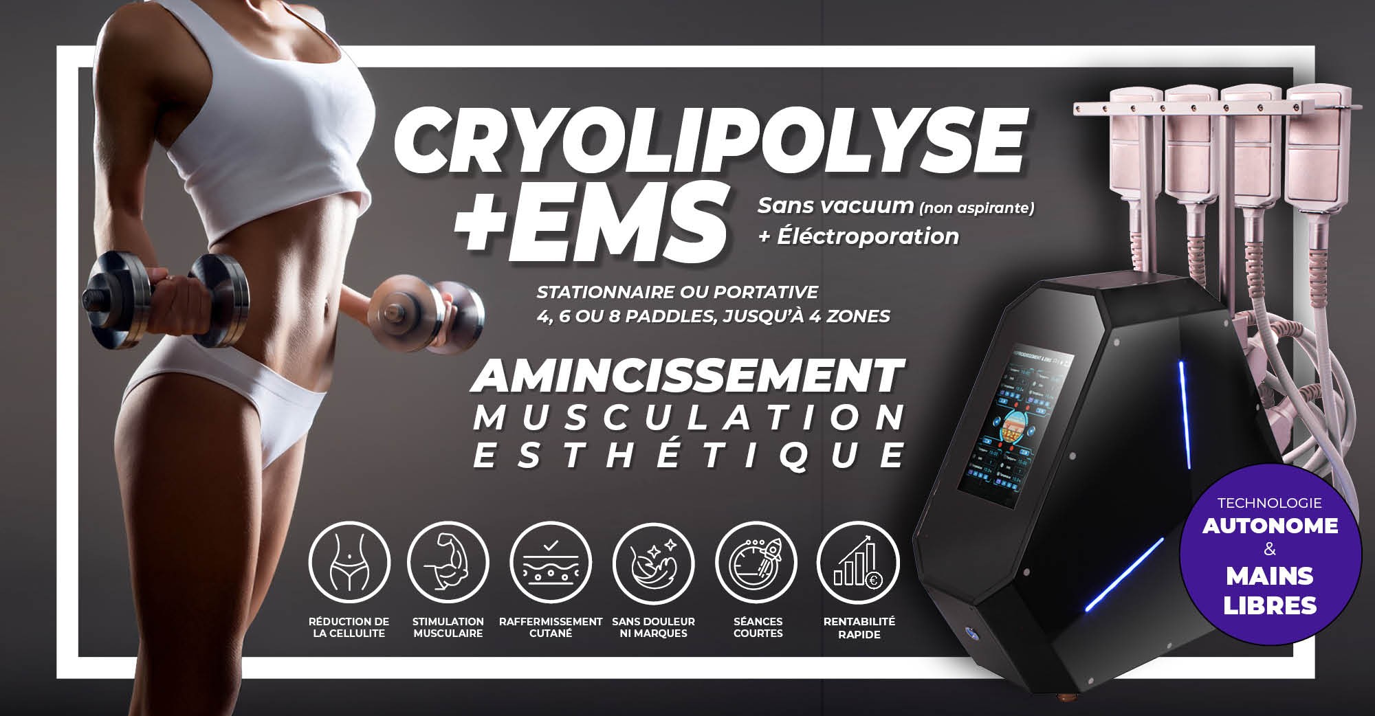 CRYOLIPOLYSE + EMS = AMINCISSEMENT & MUSCULATION ESTHÉTIQUE